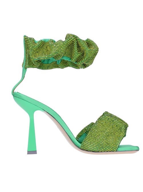 Satin and rhinestone sandals SEBASTIAN | SE1127 SATINVERDE